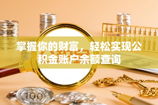 拉萨掌握你的财富，轻松实现公积金账户余额查询