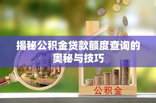 拉萨揭秘公积金贷款额度查询的奥秘与技巧
