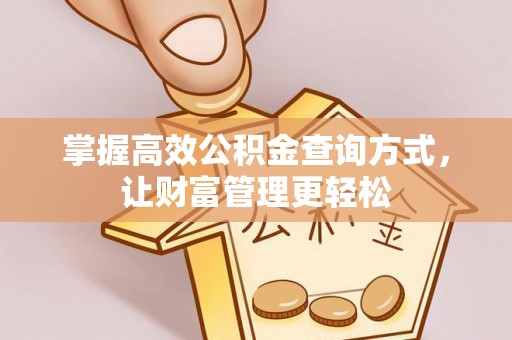 拉萨掌握高效公积金查询方式，让财富管理更轻松